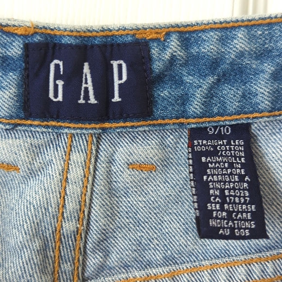 Gap 90's Vintage Classic Medium Wash High Rise Slim Fit Straight Leg Jeans 9/10 - Picture 8 of 14